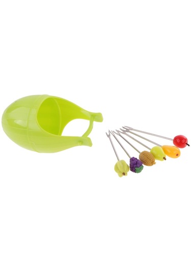 Suntek 1 Set Mix Meyve Çatalları Fıçı Tutucu Snack Yiyecek