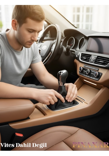 Subaru Brz Siyah Deri Prime Tasarım Kırmızı Spor Dikiş Vites Körüğü