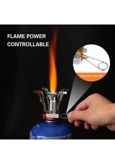 Aomiun-aomiun Mini Kamp Gaz Sobası Sırt Çantası Piezo Ateşleme,y25070 Gümüş