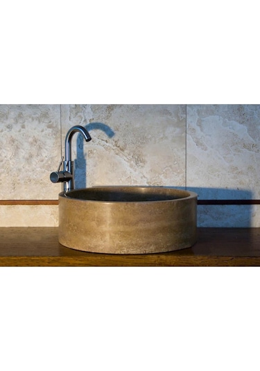 Noche Traverten Silindir Lavabo