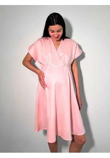 Modamıca Gebe Ve Emziren Anneler İçin Hastane Saten Gece Elbisesi 468594895 Pembe