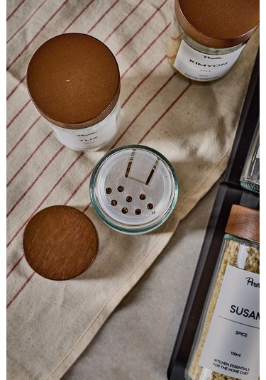 Perotti 12 Li Raul Bambu Kapaklı Baharatlık Seti 16778 Şeffaf