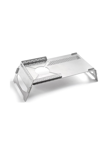 Maiyame Soto310 Çelik Çadır Ocağı Tabanı, Rüzgar Direnci Ve Isı Yalıtımı, Piknik-barbekü İçin Taşınabilir Ve Parçalanabilir Masa Gümüş