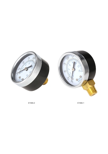 Kosona 50mm 1/4" Npt Hidrolik Manometre, 0-200psi/0-14bar Çift Ölçekli İğne, Sabit Performanslı, Yan/arka Montaj Opsiyonu Ts-50-14