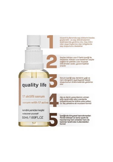 Ql 17 Aktifli Saç Dökülmesine Karşı Serum 50 ML