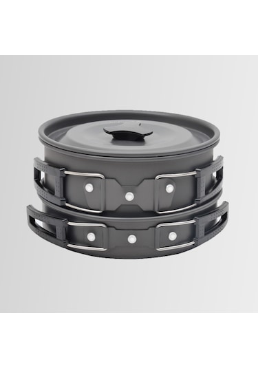 Nurgaz Ng-200-Ttc Üçü Bir Arada Kamp Tencere Tava Çaydanlık Seti Çok Renkli