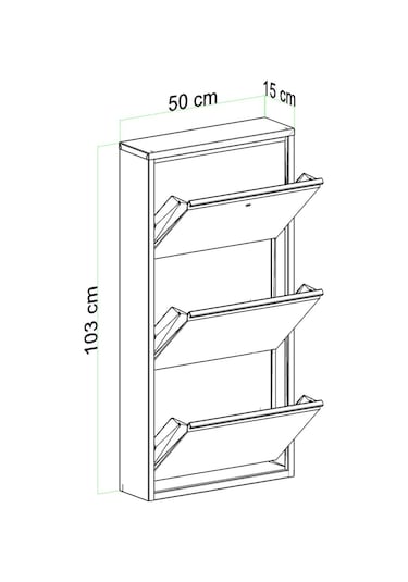 Kilitli 3 Kapaklı Metal Ayakkabılık Beyaz Beyaz
