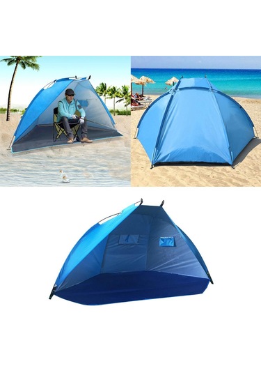 Suntek Plaj Çadırı Güneş Barınağı Gölgelik Açık Bahçe Mavi