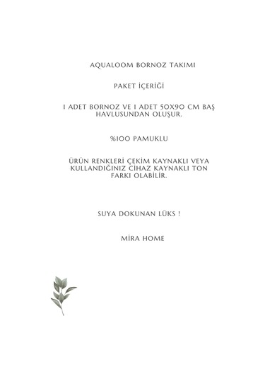 Aqualoom Lüx Erkek Bornoz Ve Havlu Seti %100 Pamuklu Mavi S-m Diğer