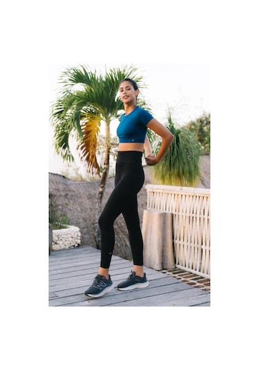 Jerf Lily Desen Detaylı Şekillendirici Tayt Siyah 001