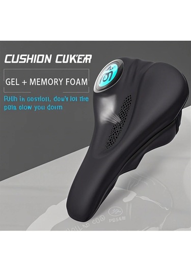 Lemestar Jel Ve Hafıza Köpüğü Dolgulu Bisiklet Oturak Kılıfı, Yumuşak Fiber Kumaş, Havalandırıcı Ağı Desenli, Kayma Önleyici, Tüm Bisikletlere Uyumlu - Siyah-kırmızı Çok Renkli