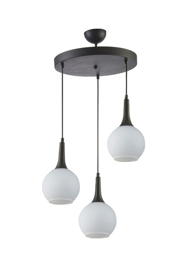 Fred Modern Dekoratif Salon - Mutfak - Yatak Odası Siyah Renk Beyaz Camlı 3 Lü Avize Diğer