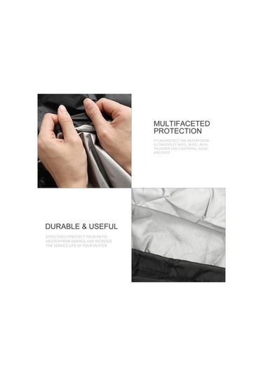 Tongxida Patio Heater Koruması, Oxford Kumaş, Su Geçirmez, Uv Dayanıklı, Çekmeceli, 221x53x61cm, Siyah Siyah
