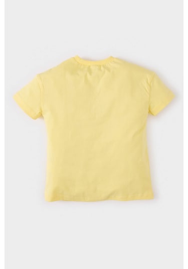 Defacto Kız Bebek Bisiklet Yaka Baskılı Kısa Kollu Tişört E0698a525smyl118 Sarı Defacto Kız Bebek Bisiklet Yaka Baskılı Kısa Kollu Tişört E0698a525smyl118 Sarı