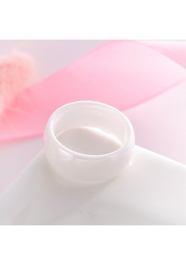 Soulader Şık Ve Dayanıklı Titanyum Çelik Moda Yüzük Erkek Ve Kadın İçin Beyaz