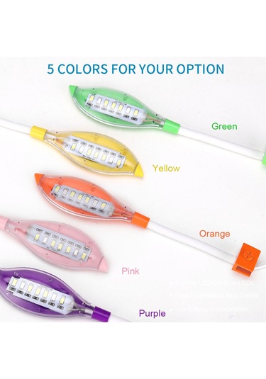 Yunboo Usb Beslemeli Yaprak Şekilli Akvaryum Led Lambası - Beyaz Ve Mavi Işık, Su Bitkileri İçin, 6mm Cam Uyumlu Mor