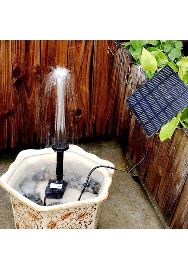 Rogfer Bahçe Kaya Dekorasyonu Güneş Çeşmesi Dc Su Pompası Süspansiyon Sprinkler Siyah , Boyut:güneş Çeşmesi