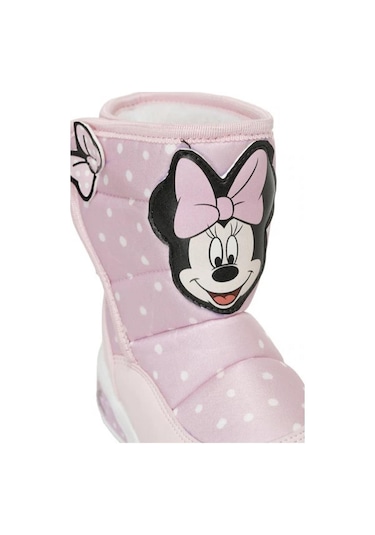 Mınnıe Mouse Salta Pembe Cırtlı Kürklü Kız Çocuk Kar Botu Pembe