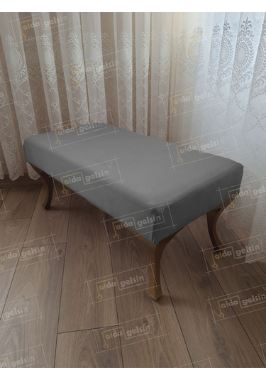 Ayak Ucu Kapı Önü Antre Düz Bench Puf Orta Sehpa Gold Ayak 100 45 Gri