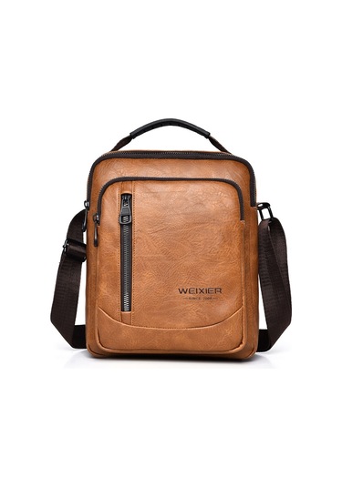 Sones Weıxıer D288 Büyük Kapasiteli Günlük Çapraz Çanta İş Su Geçirmez Tek Omuz Çantaları Açık Kahverengi