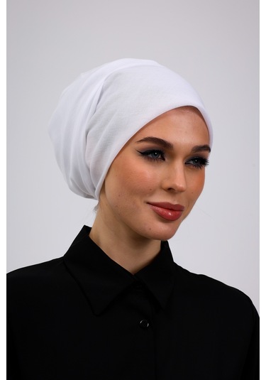 2 Adet İç Başörtüsü %100 Pamuklu Siyah Beyaz Tülbent - Kenarları Oyalı 90x90 Kadın Tesettür Siyah - Beyaz