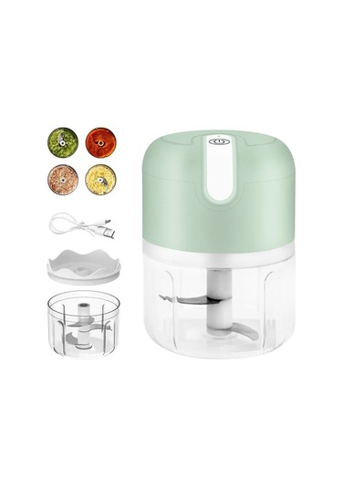 250ml Mini Elekikli Sarımsak Kıyıcı, Soğan, Sarımsak, Zencefil, Biber Ve Mama White Beyaz