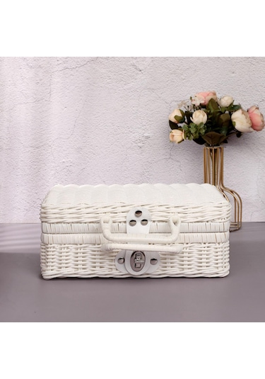 Suntek Piknik Sepeti Dokuma Kreş, Bebek Dolabı, Bebek Bezi, Beyaz