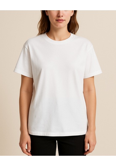 Hugo Boss Never Baskılı T-shirt Beyaz