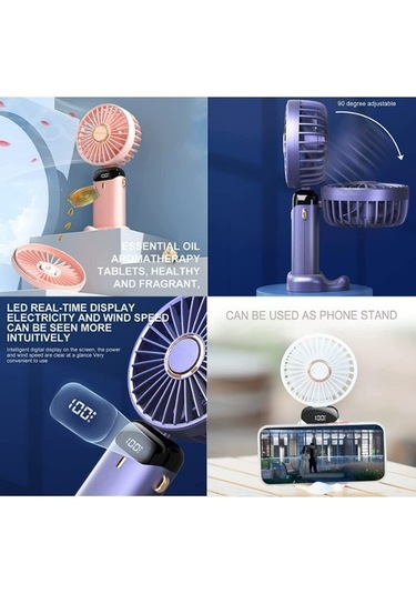 Jzcat Ayarlanabilir Usb Şarj Edilebilir 5000mah Küçük Masa Fanı