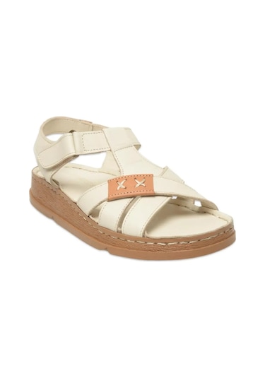 Mammamia D25ys-2440 Kadın Hakiki Deri Comfort Sandalet Kemik Siyah