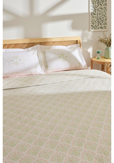 Kaşmir Home Daisy %100 Pamuk Çift Kişilik Pike Takımı Somon Somon