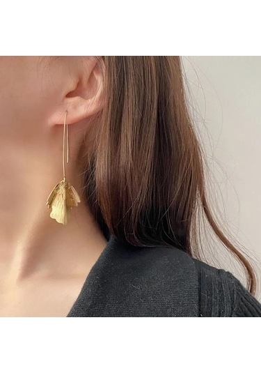 Moveevo Altın Kaplama Bakır Yapımı Orman Yaprağı Modeli Küçük Toprak Gümüşlük Uzunluk: 7 Cm Gold