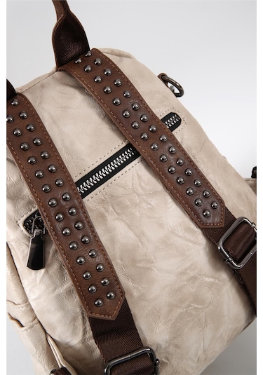 Ççs 17635 Kadın Omuz Ve Sırt Çantası Kırık Beyaz