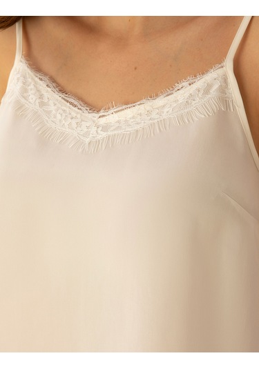 Pierre Cardin Kadın Ekru Kısa Kollu Bluz 50273132-vr019 Ekru