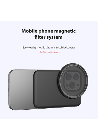 Hombey 67mm Filtre Uyumlu Magsafe Manyetik Tutucu - İphone 12/13/14/15 Pro Max/plus İçin Profesyonel Fotoğraf Çekimi Siyah