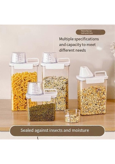 Ev İçin Mühürlü Tahıl Saklama Kutusu, Mutfak Saklama İçin Şeffaf Pirinç Kabı, Makarna Kabı, 18 -