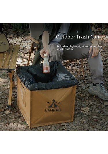 Yunboo Kamp Malzemesi Dışarıda Kullanıma Uygun Katlanabilir Triangular Çöp Kutusu Büyük Kapasiteli Çok Amaçlı Depolama Çanta Siyah Siyah