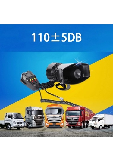 Pazly 7-sound Araba Uyarı Hoparlörü 12v Kamyon Siren Pa Sistemsiyah