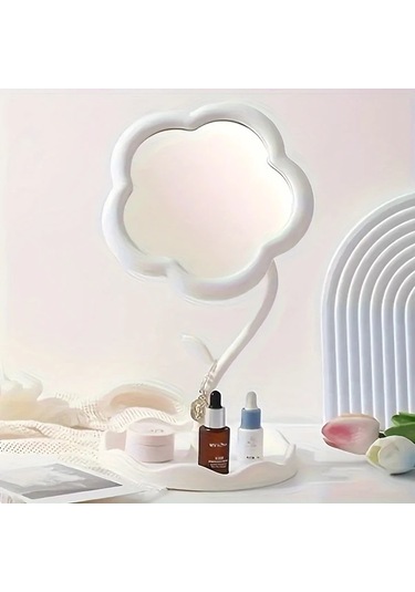 Willowhaven Çiçek Şeklinde Sarı Makyaj Aynası Yüksek Netlikte Ayarlanabilir Masa Dekorasyonu Sarı