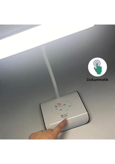 Şarjlı Oynar Esnek Başlıklı Dokunmatik 3 Farklı Modda Yanan Kaymaz Taban Led Masa Lambası - Ar64yt4008yu Çok Renk