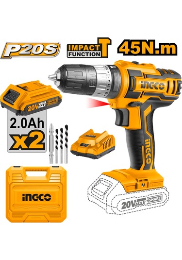 Ingco Ing-CIDLI200215 Li-ion Akülü 10 MM 20V 2.0AH Darbeli Matkap