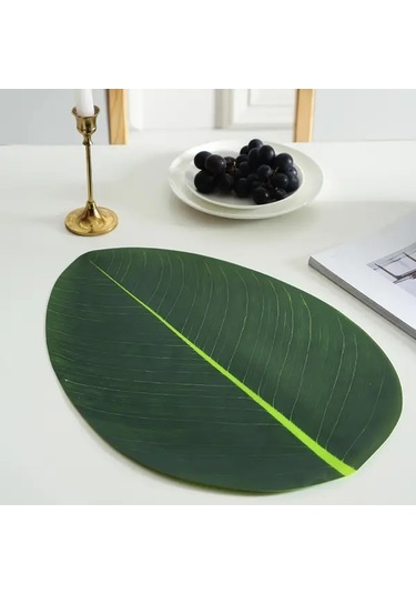 Willowhaven 4 Adet Yaprak Desenli Dayanıklı Ve Silinebilir Süs Ve Servis Altlığı Seti Yeşil Yeşil