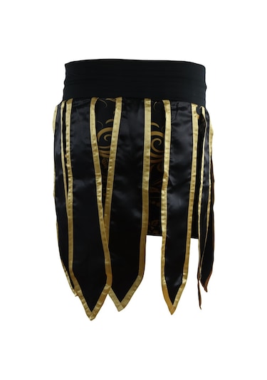 Dragondo Mt3031 Muay Thai Kick Boks Şortu Taytlı Püsküllü Şort Siyah Siyah