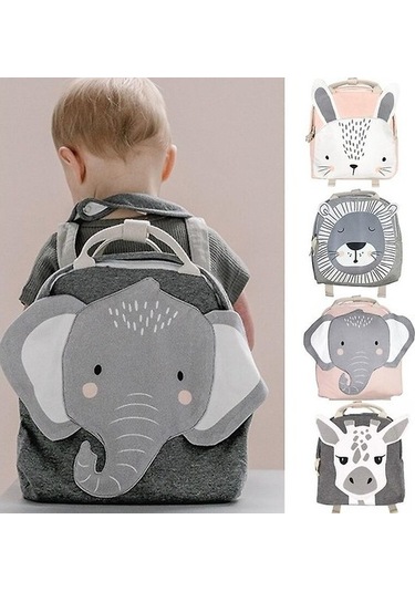 Çocuk Sırt Çantası Yürüyor Çocuklar Okul Çantası Sırt Çantası Bebek Çocuklar Için Sevimli Okul Çantası Erkek Kız Işık Çantası Tavşan Kelebek Aslan Çanta 2rıudl Gri