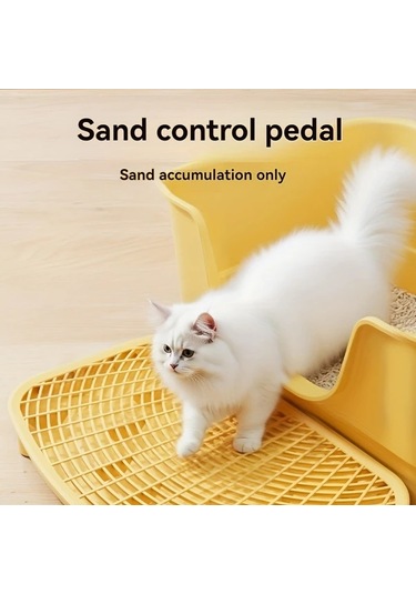 Brightnova Gri Kedi Kumu Paspası Çift Katlı Yıkanabilir Anti Sıçratan Büyük Tüy Dostu