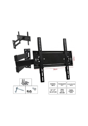 Polaxtor 3011h Lcd Askı Aparatı Hareketli 3 Kollu 32-37 İnç 82-94cm