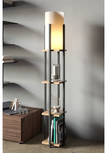 Retohome Atlantik Çam Rafli Lambader 4002