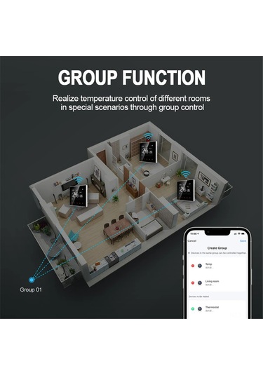 Yifomall Akıllı Wifi Termostat - Tuya Uyumlu, Ses Kontrollü, Programlanabilir, Lcd Ekranlı, Alexa/google Home Destekli Wt100-3a