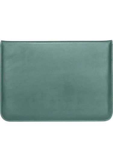 Macbook Pro 14 İnç M3 A2992 A2918 Uyumlu Deri Mıknatıslı Çanta Stantlı Şık Tasarım Haki