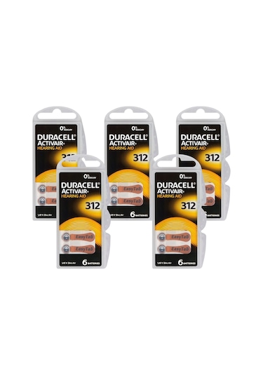 Duracell 312 Numara İşitme Cihazı Pili 5 Paket 30 Adet